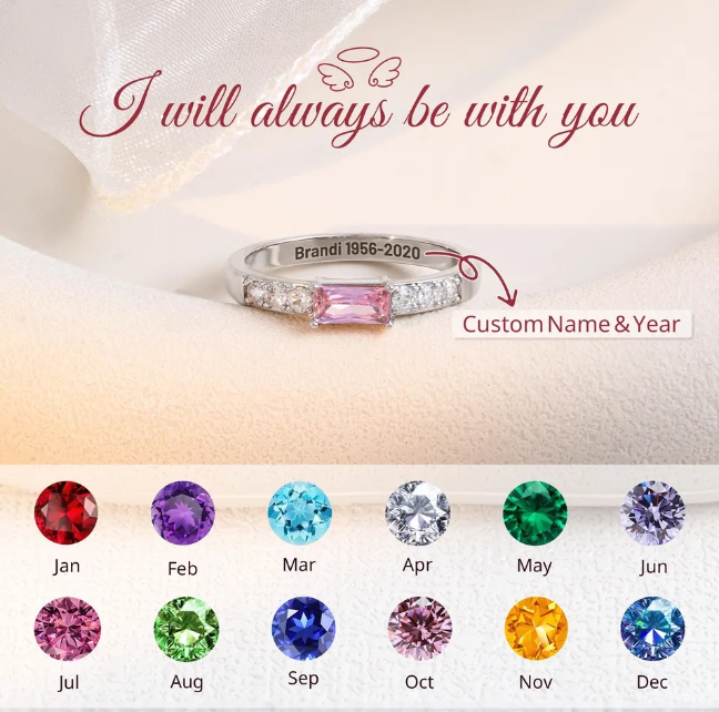 Personalized Birsth Stone Ring