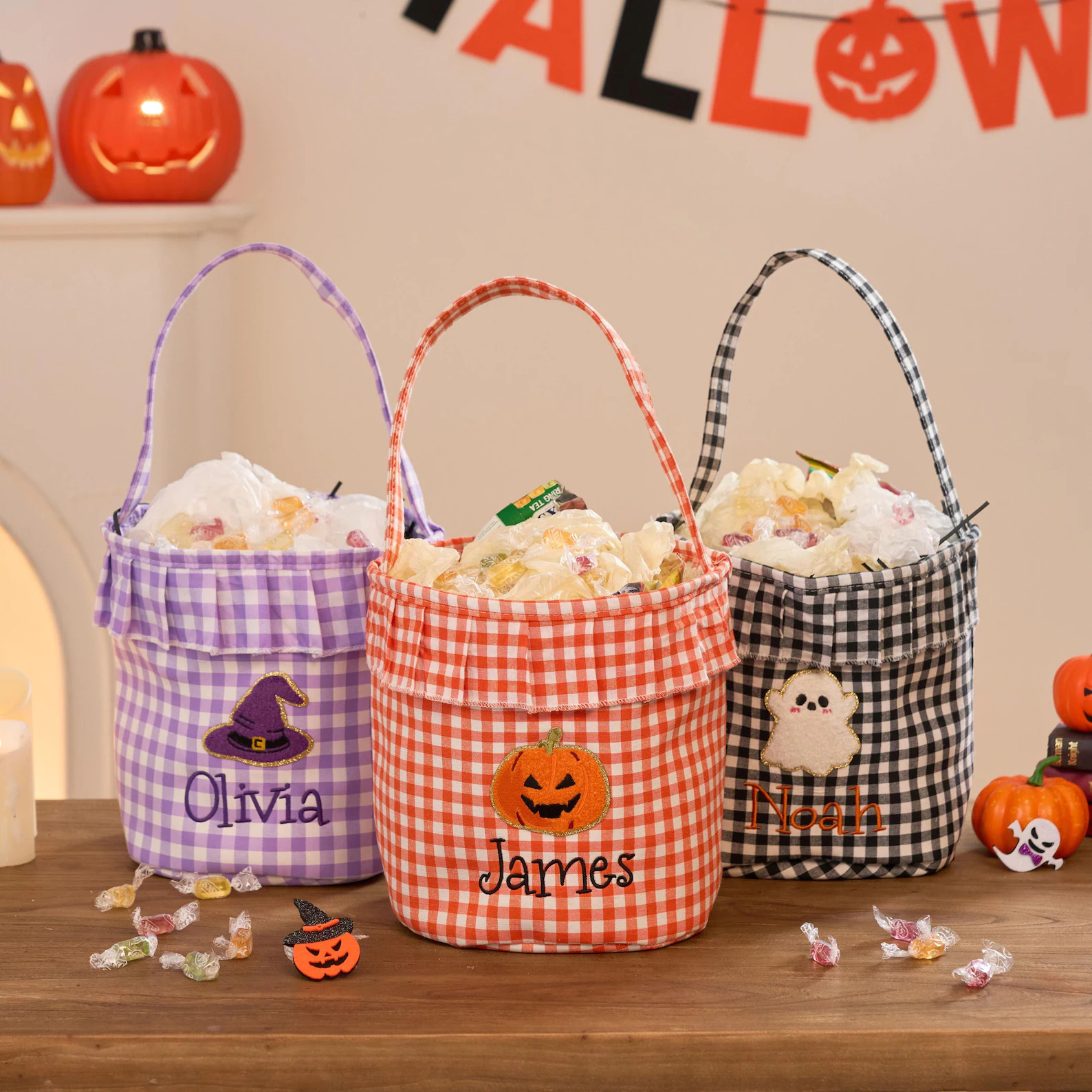 Custom Embroidered Halloween Basket