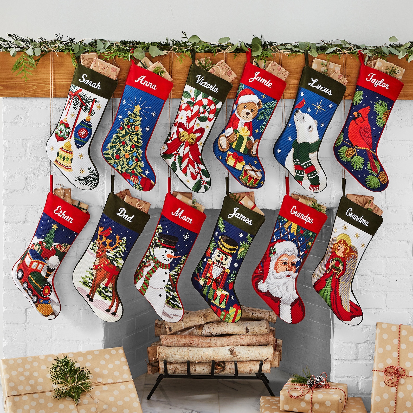 Personalized Name Needlepoint Christmas Stocking