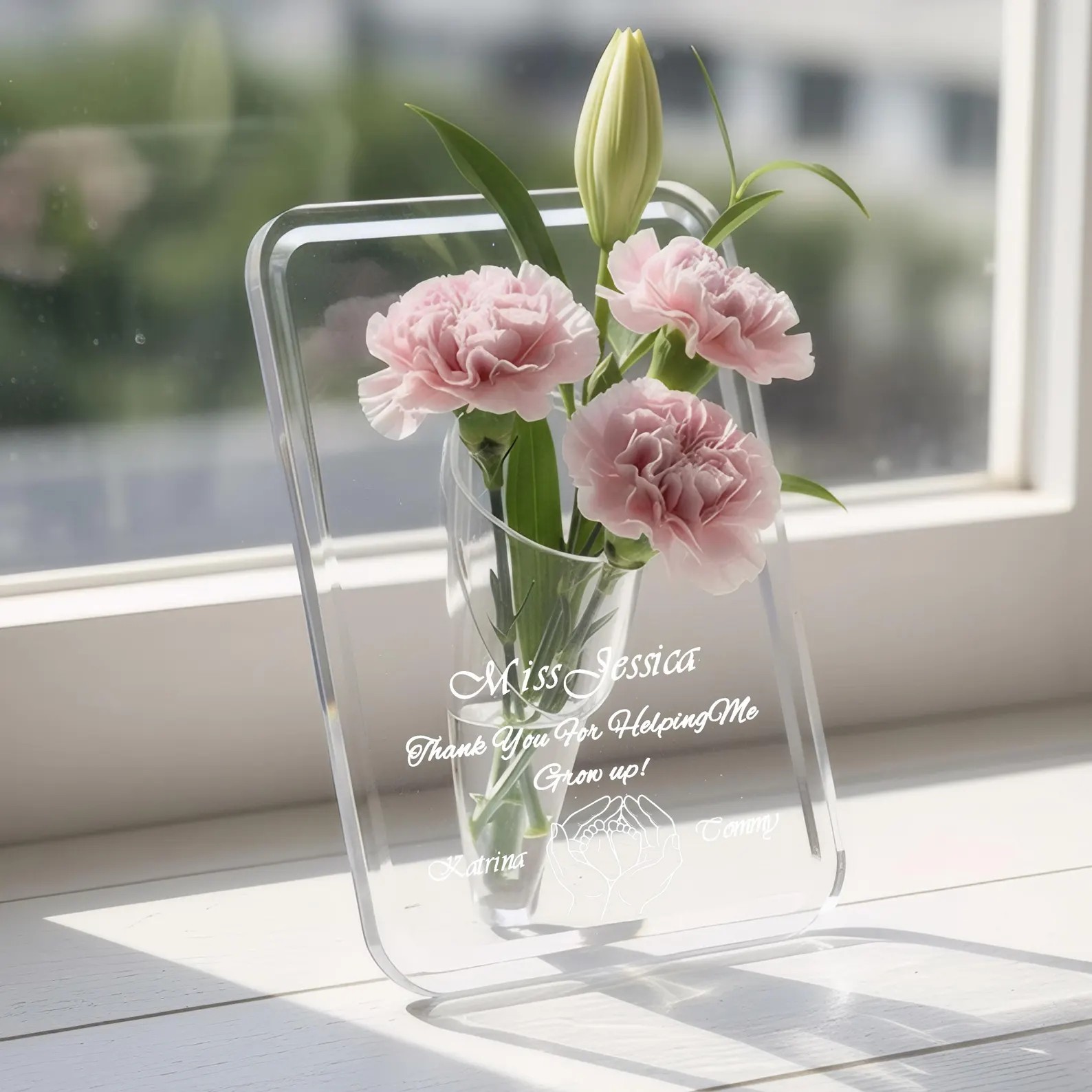 Ins‑Style Photo Frame Vase Niche Hydroponic Flower Arrangement Decor for Office Desktop