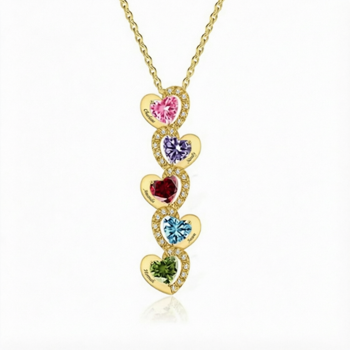 Personalized Birthstone Love Necklace
