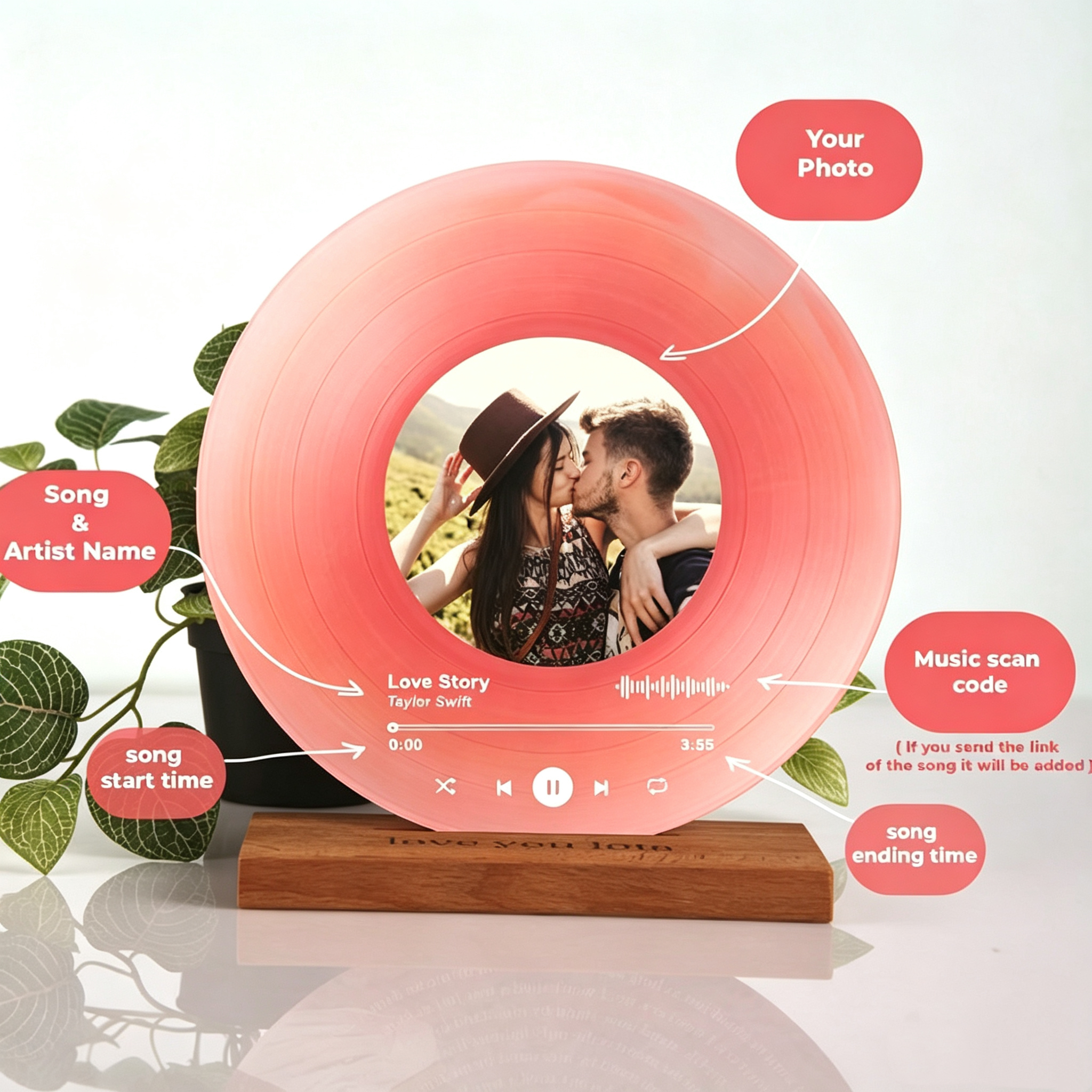 Popular Custom Photo Vinyl Record Decor Ornament Minimalist Creative Souvenir