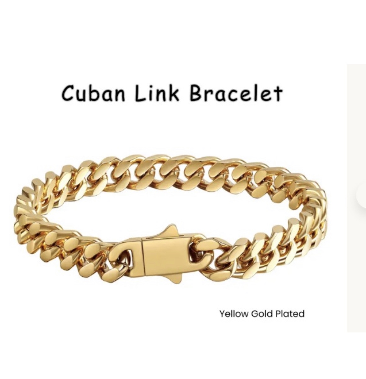 Cuban Link Bracelet,Stainless Steel Four-Sided Grinding Jewelry Buckle