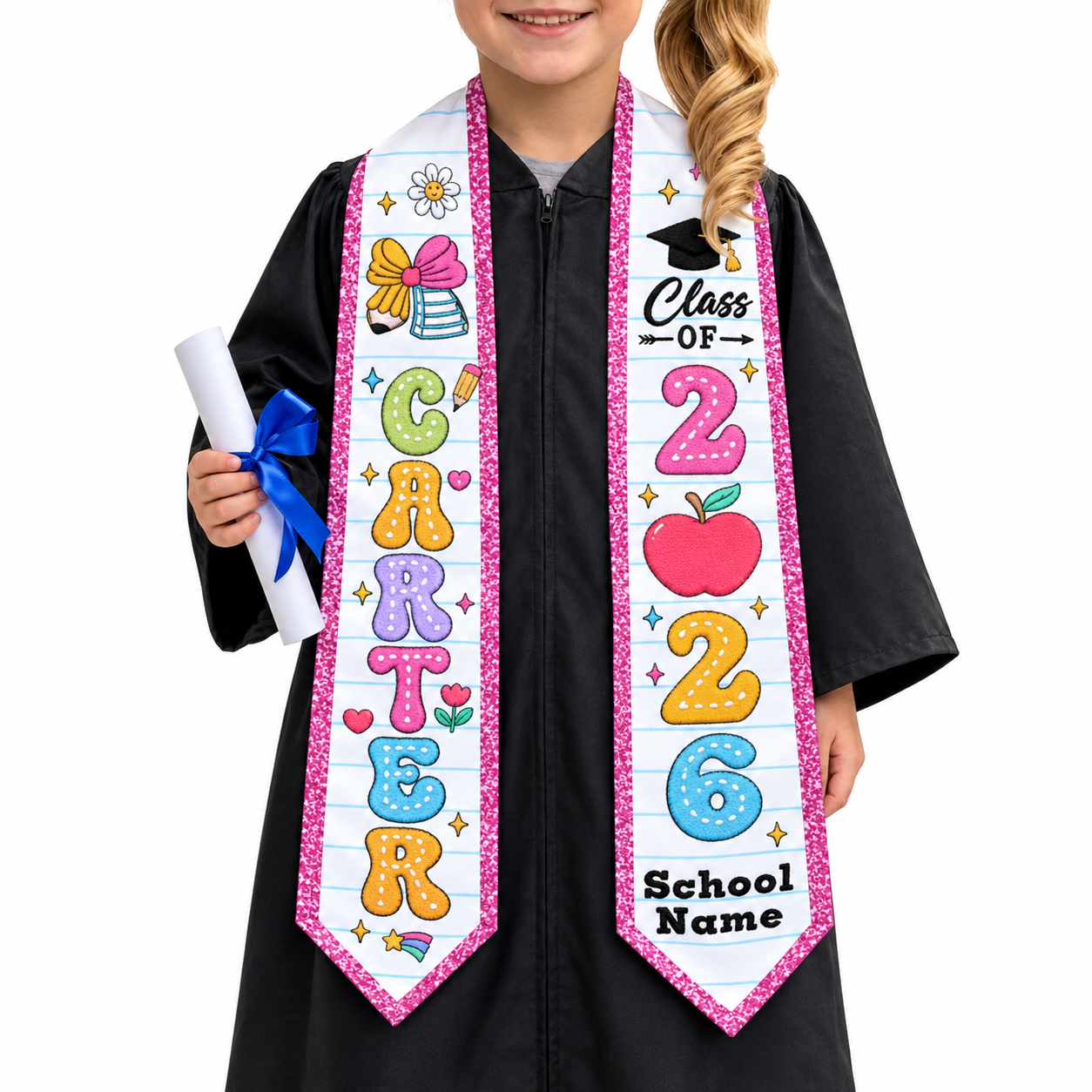 Personalized graduation ribbon for kindergarten children
