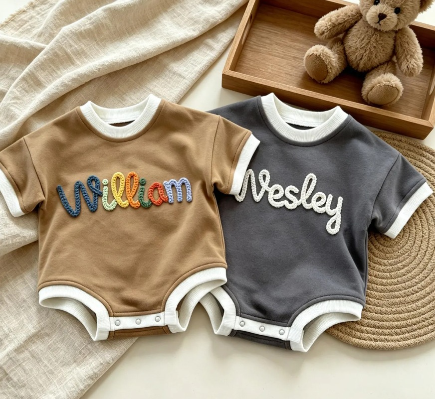 Customizable Embroidered Baby Jumpsuit