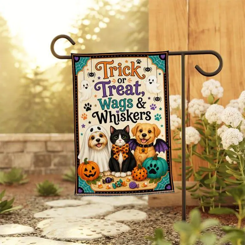 Customizable Halloween,Christmas polyester garden flag