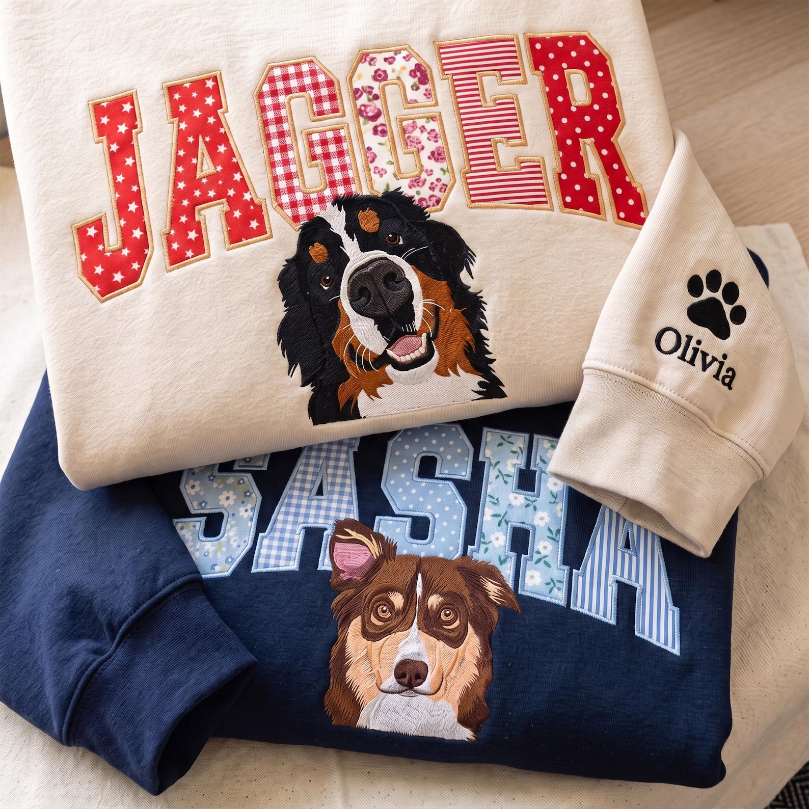 Personalized Portrait Dog Sweatshirt, Cute Dog Cat Shirt, Custom Name Dog Tee