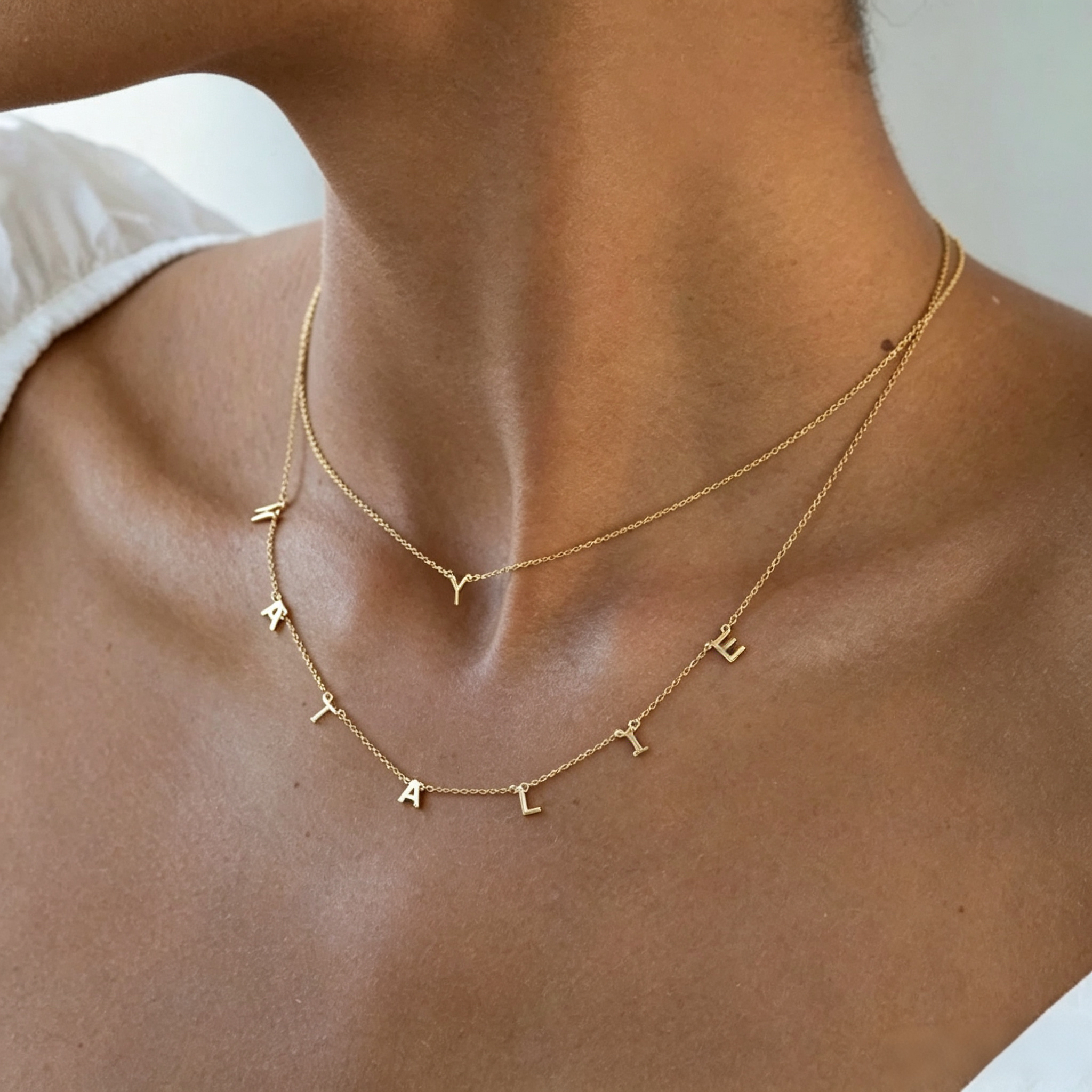 Mia Initial Necklace – Gold-plated Sterling Silver
