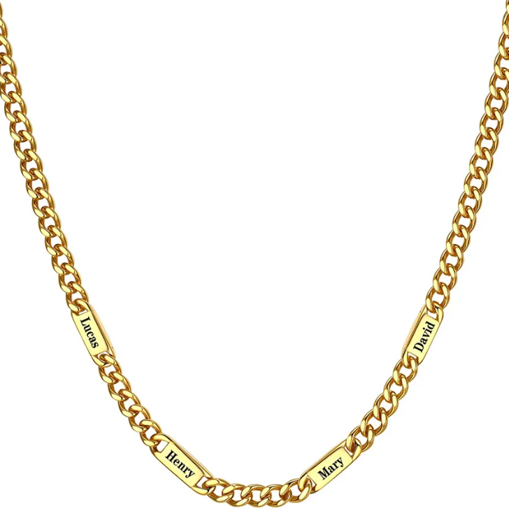Personalized Cuban Link Chain with Names